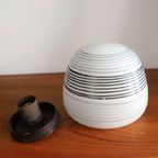Vintage Plafonniere Opalineglas Wit/zwart/grijs, Jaren '50. thumbnail 2