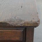 Prachtige En Robuuste Antieke Salontafel Met 3 Lades Uit De 18E Eeuw thumbnail 13