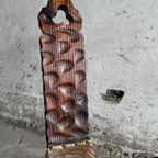 Mid-Century 3-Legged Stool With Backrest In Wood With Black-Brown Cowhide Seat, 1950S thumbnail 10