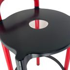 Anna Castelli - Kartell - Bar Stool, Model Polo - Red And Black Edition thumbnail 6