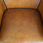 In Zeer Goede Staat Verkerende Schapenleren Armchair/ Fauteuil Met Een Luxe Uitstraling thumbnail 6