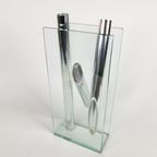 Lisa Mori Voor Inn - Inn Crystal Glass - Modernist - Glas - Kristal - Aluminium - Vaas - 90'S thumbnail 4