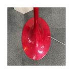 Rode Arc Lamp Met Ovalen Tulip Voet - Italië Jaren 70 thumbnail 9