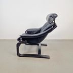 Vintage Fauteuil Skipper Mobler Apollo Deens Zwart Leer '70 thumbnail 14