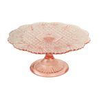 Grote Roze Taartschaal Standaard Depression Glass Art Deco 30Cm thumbnail 8