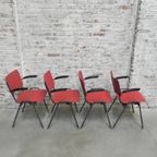 4 Vintage Eettafelstoelen Met Armleuningen thumbnail 9