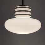 Mid-century White Glass And Chrome Pendant Lamp By Leclaire & Schäfer 1970 thumbnail 7