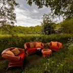 Rotan Bamboe Loungeset Bank Fauteuils Design Vintage thumbnail 3