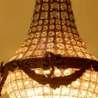 Vintage Kristal Glas Lamp Hanglamp Plafondlamp Kroonluchter thumbnail 4