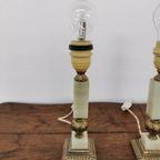 Vintage Tafellamp Nachtlampjes Messing En Marmer Lampen thumbnail 19