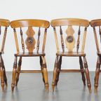 Set Van 4 Charmante Antieke Engelse Eetkamerstoelen Uit Midden 19e Eeuw thumbnail 3