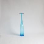 Blue Bubble Glass Bottle Vase 1950S 1960S thumbnail 5