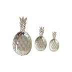 Verzilverde Ananas Schalen Set Van 3 Mid Century Modern Seventies 40Cm | Kerst thumbnail 11