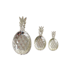 Verzilverde Ananas Schalen Set Van 3 Mid Century Modern Seventies 40Cm | Kerst thumbnail 9