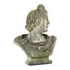 Prachtige Verweerde Apollo Buste Tuinbeeld Gegoten Steen 65cm thumbnail 16