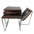 Dutch Design - Brabantia Holland - Mime Set - Lectuurbak - Vintage Bijzettafel Met Cognac Tuigler thumbnail 5