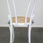 Wit Geschilderde Originele Antieke Thonet Stoel Model Nr. 18 thumbnail 3