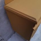 Mosterd Geel Vintage Kastje Dressoir Meubel Vitrine Kast thumbnail 9