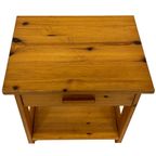 Vintage Pinewood Grenen Nachtkastje Compact Design thumbnail 7