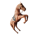 Groot Vintage Steigerend Paard Van Leer thumbnail 2