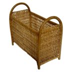 Vintage Rotan Krantenbak Boho Style Lectuurmand Van Riet thumbnail 10