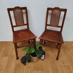 Vintage Houten Café Stoelen, Bistrostoelen, Eetkamerstoelen Set Prijs thumbnail 4