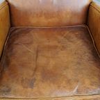 Strakke, Karakteristieke En Tijdloze Vintage Schapenleren Design Armchair thumbnail 7