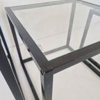 Postmoderne Design Nest Tafeltjes Metaal En Glas Kubus. thumbnail 9