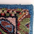 Handgeknoopt Wollen Smyrna Tapijtje. Vintage. 39x57 thumbnail 7