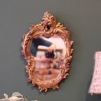 Rococo-Stijl Vergulde Gegoten Gipsen Wandspiegel, Midden 20E Eeuw thumbnail 6