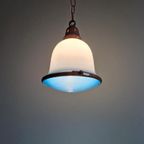 Bauhaus-hanglamp In Opaline En Blauw Gesatineerd Glas, 1920 thumbnail 5