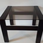 Vintage Bijzettafel Salontafel Jaren 70 Rookglas thumbnail 2