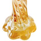 Vintage Murano Gedraaid Vaasje Zalmroze Iriserend Glas thumbnail 4
