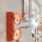 Vintage Keramieken Brutalist Oranje Wandlamp Lamp thumbnail 2
