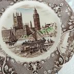 2x Vintage Old Britain Castles Bruin Veelkleurig Door Johnson Brothers thumbnail 4