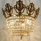 Kroonluchter Vintage Kristallen Hollywood Regency Hanglamp 1 thumbnail 8