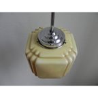 Art Deco Hanglamp Met Kubus Vormige Beige Bol thumbnail 6