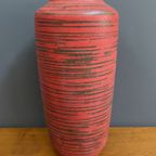 Large Ceramic Red Vase By Scheurich Germany Model 517-45 thumbnail 8