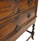 Antieke Secretaire Met Gedraaide Poten Jaren 50 Design thumbnail 20