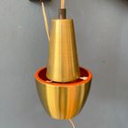 Oranje Lichte Deense Mid Century Space Age 'Rod' Wandlamp thumbnail 10