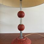 Vintage Design Tafellamp, Metaal Met Chamotte / Berkenbast Keramiek / , Jaren 60-70 Keramische La thumbnail 3