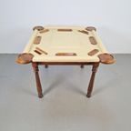 Valenti Noten Hout Kalfs Leren Speeltafel Bridgetafel 4 Pers thumbnail 7