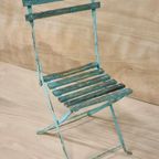 Set Oude Bistrostoelen Inklapbaar Vintage Zeegroen thumbnail 7