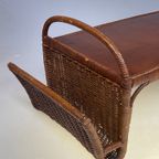 Vintage Rotan Salontafel / Bijzettafel, Met Lectuurbak 1960 - 1970 thumbnail 20