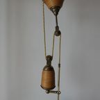 Vintage Rotan Bamboe / Koper Hanglamp Gabriella Crespi thumbnail 12