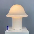 Large Fully White Glass Peill And Putzler Mushroom Table Lamp Xl 1970 thumbnail 5