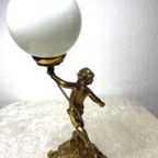 Art Nouveau  Koperen Lamp Engel thumbnail 3