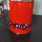 Vintage Blik Brabantia Diana Oranje Bloemen thumbnail 2