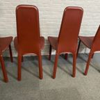 Set Van 8 Tuiglederen Cidue Italia Eetkamerstoelen - Italië Jaren 80 thumbnail 21