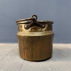 Antieke Geel Koperen Pot Of Ketel thumbnail 9